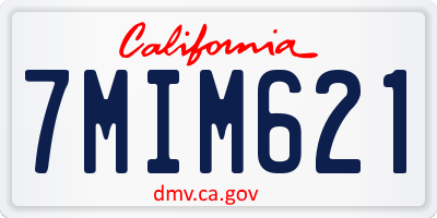 CA license plate 7MIM621