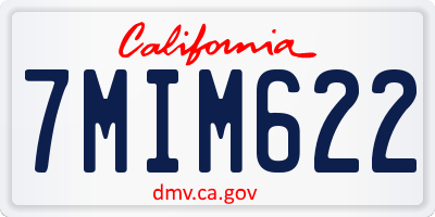 CA license plate 7MIM622