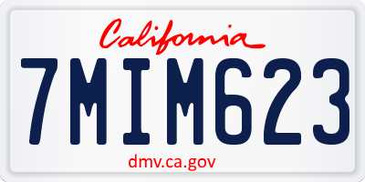 CA license plate 7MIM623