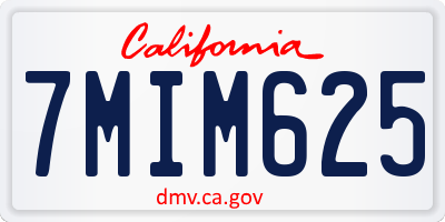 CA license plate 7MIM625