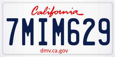 CA license plate 7MIM629