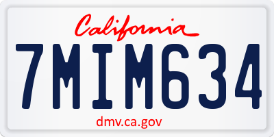 CA license plate 7MIM634