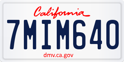CA license plate 7MIM640