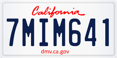 CA license plate 7MIM641