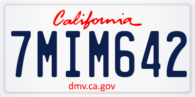 CA license plate 7MIM642