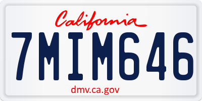 CA license plate 7MIM646
