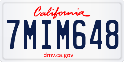 CA license plate 7MIM648