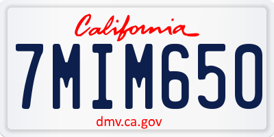 CA license plate 7MIM650