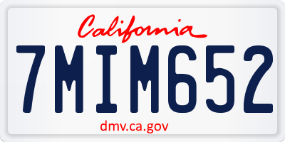 CA license plate 7MIM652