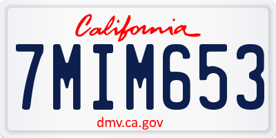 CA license plate 7MIM653