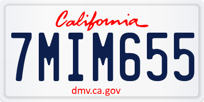 CA license plate 7MIM655