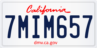 CA license plate 7MIM657