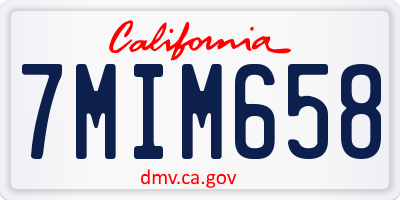 CA license plate 7MIM658