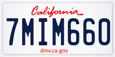 CA license plate 7MIM660
