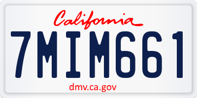 CA license plate 7MIM661