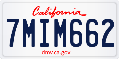 CA license plate 7MIM662