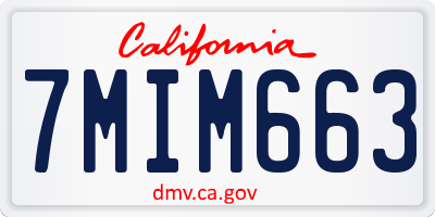 CA license plate 7MIM663