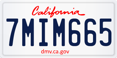 CA license plate 7MIM665
