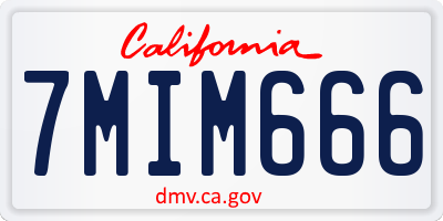 CA license plate 7MIM666