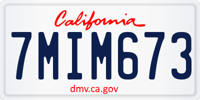 CA license plate 7MIM673