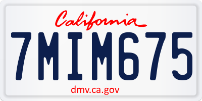 CA license plate 7MIM675