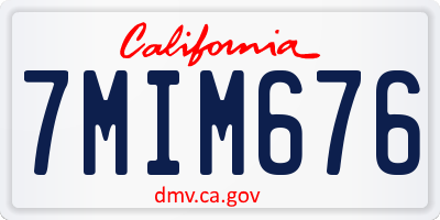 CA license plate 7MIM676