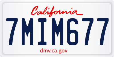 CA license plate 7MIM677