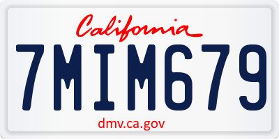 CA license plate 7MIM679