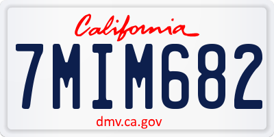 CA license plate 7MIM682