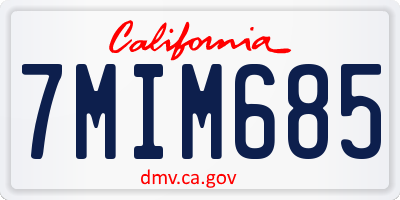 CA license plate 7MIM685