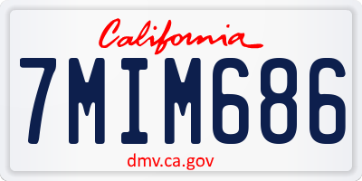 CA license plate 7MIM686