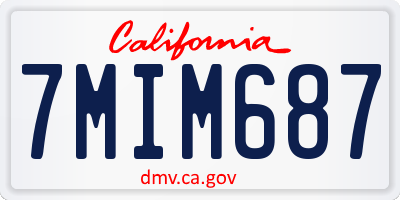 CA license plate 7MIM687