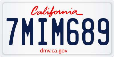 CA license plate 7MIM689