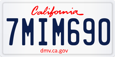 CA license plate 7MIM690
