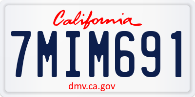CA license plate 7MIM691