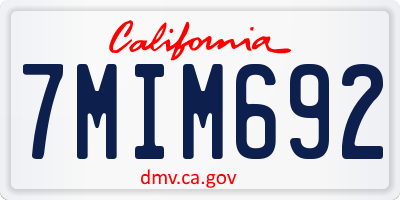 CA license plate 7MIM692