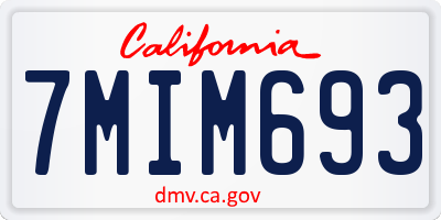 CA license plate 7MIM693