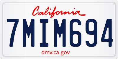 CA license plate 7MIM694