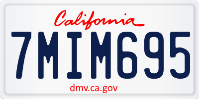 CA license plate 7MIM695