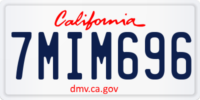 CA license plate 7MIM696