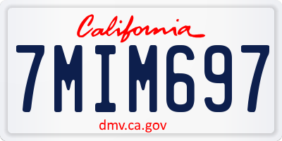 CA license plate 7MIM697