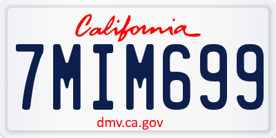 CA license plate 7MIM699