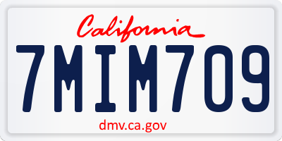 CA license plate 7MIM709