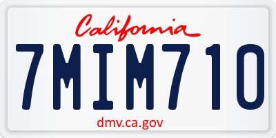 CA license plate 7MIM710