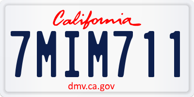 CA license plate 7MIM711