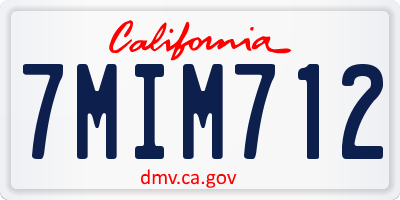 CA license plate 7MIM712