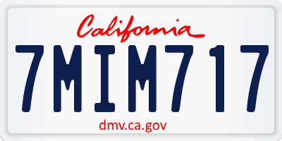 CA license plate 7MIM717