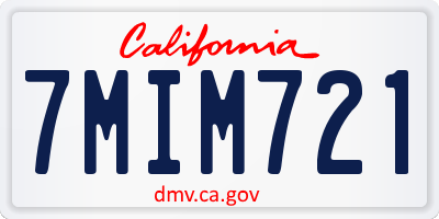 CA license plate 7MIM721