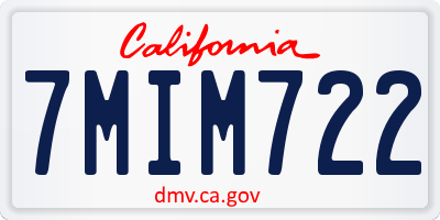 CA license plate 7MIM722