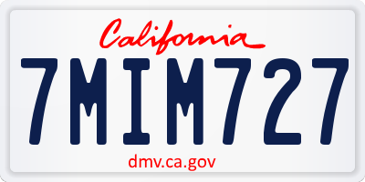 CA license plate 7MIM727